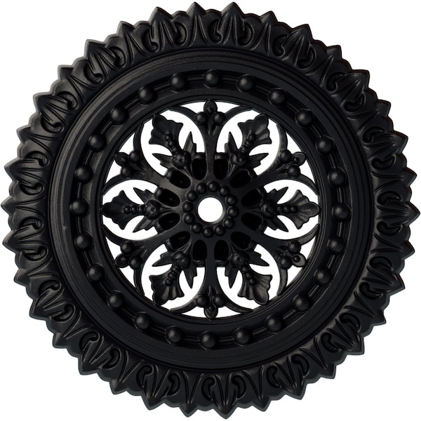 Ekena Millwork Sellek Ceiling Medallion (Fits Canopies up to 1 1/8"), 18 1/2"OD x 7/8"ID x 1 1/2"P, Steel Gray CM18SKSGS - main